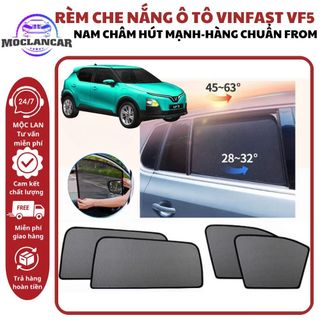 Rèm Che Nắng Theo Xe Vinfast VF5 - Bộ 4 Tấm Dính Nam Châm Vinfast Che Dày, Chuẩn Form, Che Nắng Tốt