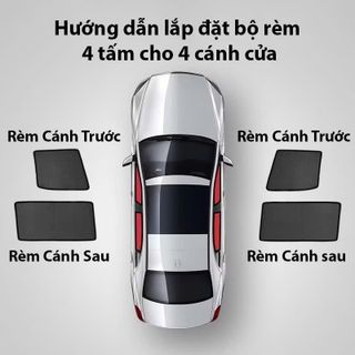 Rèm Che Nắng Theo Xe Vinfast VF5 - Bộ 4 Tấm Dính Nam Châm Vinfast Che Dày, Chuẩn Form, Che Nắng Tốt