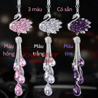 Dây Khánh Treo Gương Ô Tô Mặt Thiên Nga Đuôi Giọt Nước, Khánh Thiên Nga Đính Đá, Thiết Kế Sang Trọng