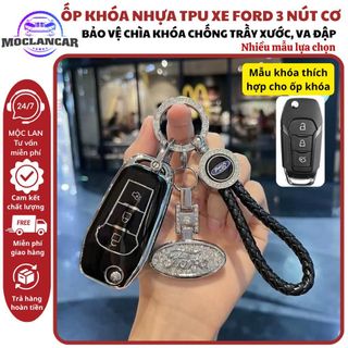 ( 3 Nút Cơ ) Ốp Chìa Khoá Xe Ford Ranger XLT, Ranger Wildtrak 2016-2021, XLS 2019 2020 2021...Chìa Gập ( Chìa Cơ)