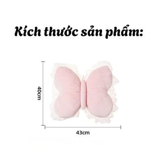 Gối Tựa Lưng Hình Bướm Ren Viền Gối Ôm Mềm Mại Trang Trí Sofa, Giường, Tựa Lưng Trên Ô Tô
