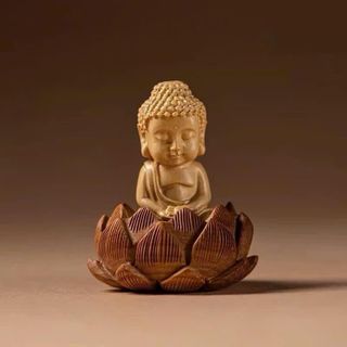 Khánh Treo Xe Ô Tô Phật Thích Ca Tựa Đài Hoa Sen Gỗ Hoàng Dương Mix Hạt Bồ Đề Ngọc Treo Gương Xe Hơi