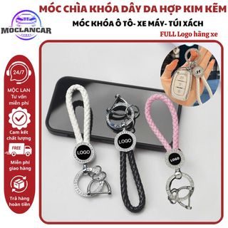Móc Khóa Dây Da Đính Đá Logo Hãng Xe Móc Chìa Khóa Xe Ô Tô Xe Máy Sang Trọng-Mộc Lan Car