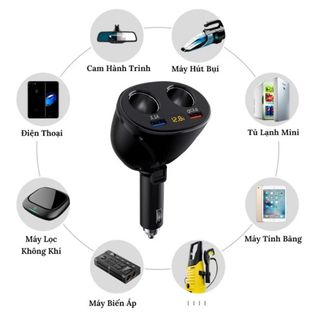 Bộ Chia Tẩu Sạc Oto Không Dây - Chia 2 Nguồn Tẩu 1 Cổng Sạc 3.1A Và 1 Cổng Sạc Nhanh QC3.0 VERSION 2 Phụ Kiện