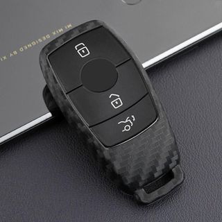 Ốp Chìa Khóa Carbon Mercedes-E200.E250.E300-kèm móc khóa treo chắc chắn