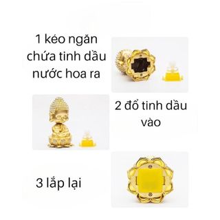 Tượng Thích Ca Mâu -Tượng Phật Đặt Trên Taplo Ô Tô Chất Liệu Hợp Kim Mạ Vàng Có Đế Đế Sen