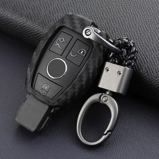 Ốp Chìa Khóa Carbon Mercedes-E200.E250.E300-kèm móc khóa treo chắc chắn