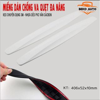 Bộ 2 miếng dán vân sợi Carbon chống va đập góc xe, thân xe Ô tô, Xe hơi đa năng