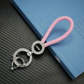 Móc Khóa Dây Da Đính Đá Logo Hãng Xe Móc Chìa Khóa Xe Ô Tô Xe Máy Sang Trọng-Mộc Lan Car