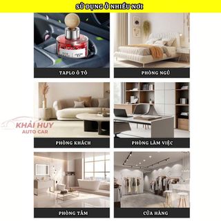 Nước Hoa Ô Tô Aroma 120ml Nắp Gỗ Cao Cấp – Tinh Dầu Thơm Phòng, 4 Mùi Hoa Quả, Lưu Hương Lâu