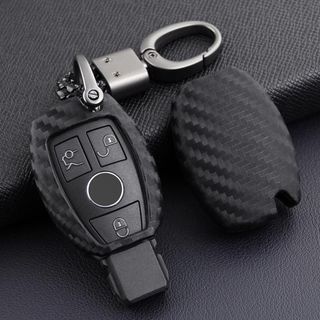Ốp Chìa Khóa Carbon Mercedes-E200.E250.E300-kèm móc khóa treo chắc chắn
