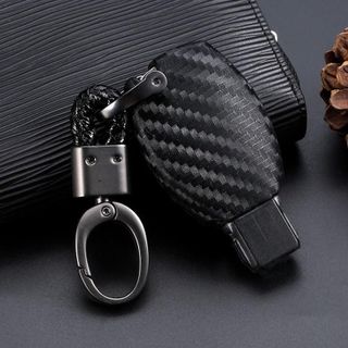 Ốp Chìa Khóa Carbon Mercedes-E200.E250.E300-kèm móc khóa treo chắc chắn
