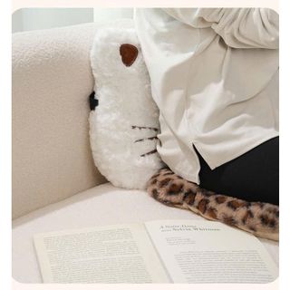 Lót Ghế 2in1 Đệm Lót Ghế ô Tô Hình Mèo Hoạt Hình Lông Mềm Mại Nâng Tầm Nhìn Hình Mèo Dễ Thương