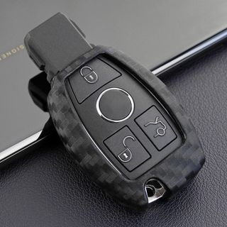 Ốp Chìa Khóa Carbon Mercedes-E200.E250.E300-kèm móc khóa treo chắc chắn