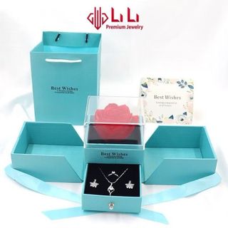 HỘP HOA NẮP MỞ CÓ NGĂN KÉO ĐỰNG QUÀ TẶNG NGÀY CỦA MẸ