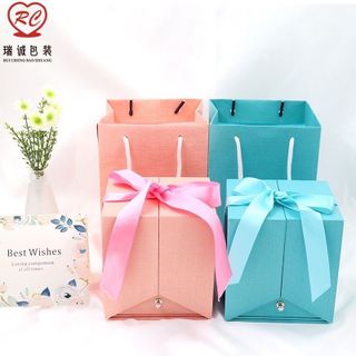 HỘP HOA NẮP MỞ CÓ NGĂN KÉO ĐỰNG QUÀ TẶNG NGÀY CỦA MẸ