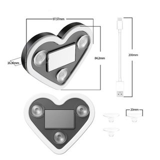 Đèn LED Hình Trái Tim Trang Trí Ô Tô Sạc Bằng Năng Lượng Mặt Trời Và USB, Đèn Led Không Dây Trang Trí Xe Hơi