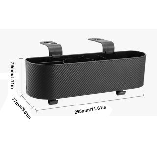 Khay Đựng Đồ Sau Ghế Vân Carbon 2in1 Kiêm Móc Treo Đồ, Chứa Tất Cả Các Cả Vật Dụng Khi Di Chuyển Trên Xe Ô Tô