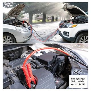 Bộ 2 dây câu bình ắc quy xe ô tô chịu tải 2000AMP Kích Điện Cứu Hộ Ô Tô