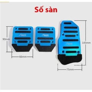 Bộ Ốp Chân Phanh Chân Ga, Chân Côn Số Sàn, Số Tự Động Cho Ô Tô Phong Cách Thể Thao- 3 Màu Lựa Chọn