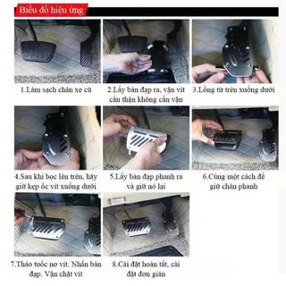 Bộ Ốp Chân Phanh Chân Ga, Chân Côn Số Sàn, Số Tự Động Cho Ô Tô Phong Cách Thể Thao- 3 Màu Lựa Chọn