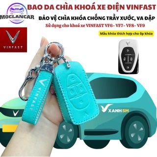 (Xe Xanh SM) Bao Da Chìa Khoá Xe Điện VINFAST VF6, VF7, VF8, VF9,Bảo Vệ Khoá Xe Chống Trầy Xước