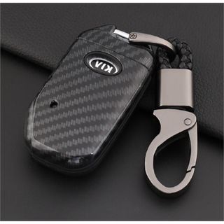 Ốp Chìa Khóa carbon Xe Kia-Cerato 2019 2020 2021 - chìa cạnh 4 Nút-