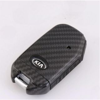Ốp Chìa Khóa carbon Xe Kia-Cerato 2019 2020 2021 - chìa cạnh 4 Nút-