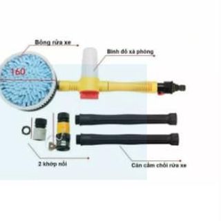 DỤNG CỤ RỬA XE Ô TÔ TỰ ĐỘNG, BÀN CHẢI CỌ TỰ XOAY 360 ĐỘ,Tặng găng tay san hô siêu dày