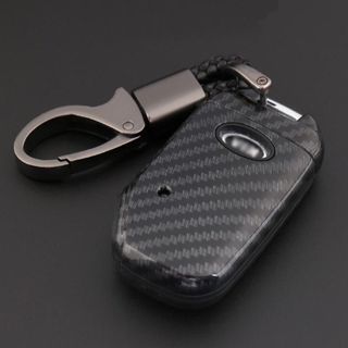 Ốp Chìa Khóa carbon Xe Kia-Cerato 2019 2020 2021 - chìa cạnh 4 Nút-