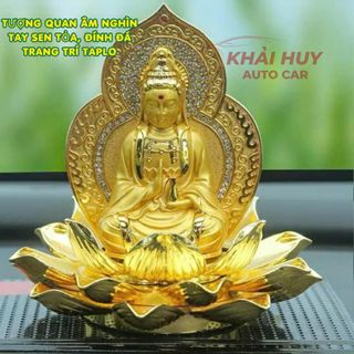 Tượng Phật Bà Quan Âm Nghìn Tay trang trí taplo ô tô - phật bà 2 mặt đế có nước hoa siêu sang trọng