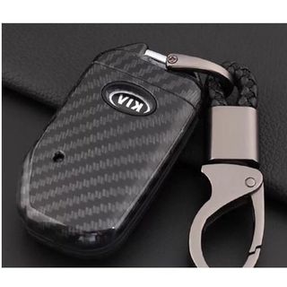 Ốp Chìa Khóa carbon Xe Kia-Cerato 2019 2020 2021 - chìa cạnh 4 Nút-