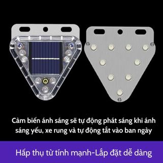 Đèn Tam Giác Cảnh Báo Năng Lượng Mặt Trời – LED Nhấp Nháy Đa Màu Siêu Sáng – Gắn Đuôi Xe / Cứu Hộ Khẩn Cấp