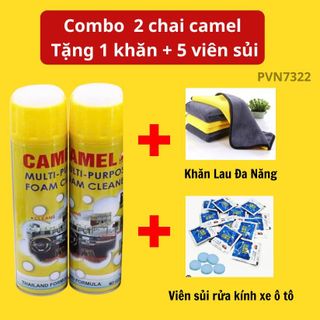 COMBO 2 Chai Xịt Tẩy Vệ Sinh Nội Thất Ô Tô Dạng Bọt