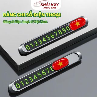 Bảng Ghi Số Điện Thoại Logo Việt Nam Để Taplo Ô Tô Chất Liệu Hợp Kim Pha Thép Chắc Chắn