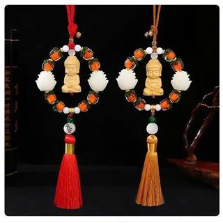 Khánh Treo Xe Bát Hồng Liên Hoa Thích Ca – Gỗ Hoàng Dương – Tua Rua Phong Thủy Mang Lại Bình An May Mắn