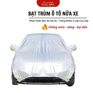 Moclancar Bạt Phủ Nóc Ô Tô 5D Chống Nắng Nước Xước Phản Quang Cao Cấp - Chất Liệu PE Tráng Nhôm - Kích Cỡ Đa Dạng Cho Xe 4-7 Chỗ