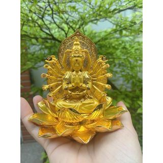 Tượng Phật Bà Quan Âm Nghìn Tay trang trí taplo ô tô - phật bà 2 mặt đế có nước hoa siêu sang trọng