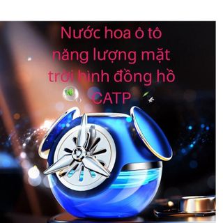 Nước hoa ô tô CATP hình đồng hồ báo thức dung tích 50ml xoay cánh quạt bằng năng lượng mặt trời khử mùi ô tô Xông Tinh Dầu Phun Sương Nội Thất Phụ Tùng
