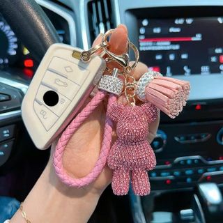 Móc Treo Chìa Khóa Thời Trang, Móc Khóa Hình Gấu Bearbrick Đính Đá Treo Balo Túi Xách Siêu Dễ Thương