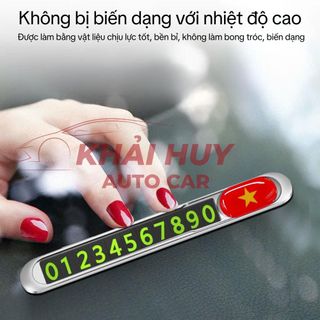 Bảng Ghi Số Điện Thoại Logo Việt Nam Để Taplo Ô Tô Chất Liệu Hợp Kim Pha Thép Chắc Chắn