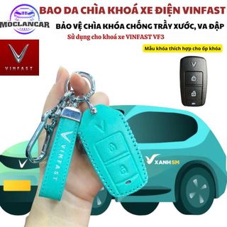 (Xe Xanh SM) Bao Da Chìa Khoá Xe Điện VINFAST VF3, Bảo Vệ Khoá Xe Chống Trầy Xước