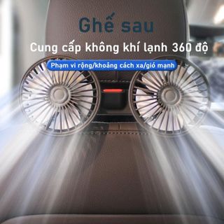 Quạt điện ô tô , quạt hai lồng xoay 360 độ, 3 chế độ gió , chân usb 5v 12v 24v Moclancar
