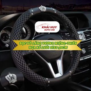 Bọc Vô Lăng Vương Miệng-Thiên Nga Kẻ Lưới Size 38cm Phù Hợp Cho Hầu Hết Các Loại Xe Thoáng Khí, Thấm Hút Mồ Hôi Tốt