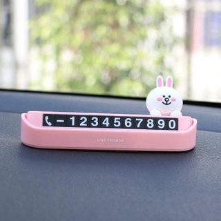 Bảng Ghi Số Điện Thoại Hình Gấu Nâu Line Friends Kiểu Hàn Quốc Trang Trí Xe Hơi- Moclancar