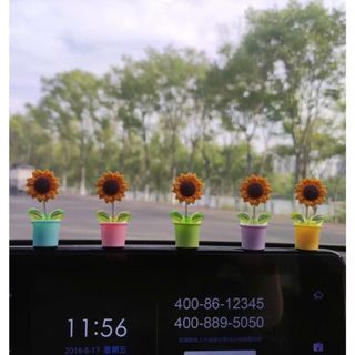 Set 5 Chậu Hoa Hướng Dương Mini Trang Trí Xe, Văn Phòng, Nhà ở,.. Khaihuyauto