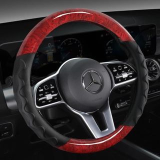 Bọc vô lăng xe tải vân carbon phối gỗ nhiều màu phù hợp với size 40,42,45cm