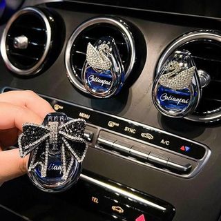 Nước hoa cài cửa gió ô tô,đính đá nơ,Thiên nga mùi thơm nhẹ nhàng