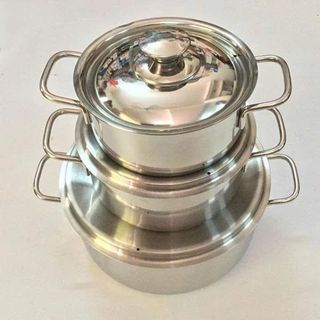 BỘ 3 NỒI INOX CÓ QUAI CAO CẤP HỘP XANH