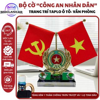 Bộ Cờ Công An Nhân Dân Việt Nam Trang Trí Taplo Ô Tô, Bàn Làm Việc - Mộc Lan Yêu Xe